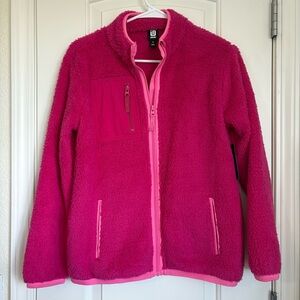 Ideology Girls Hot Pink Sherpa Zip Up Jacket NWT - Size XL